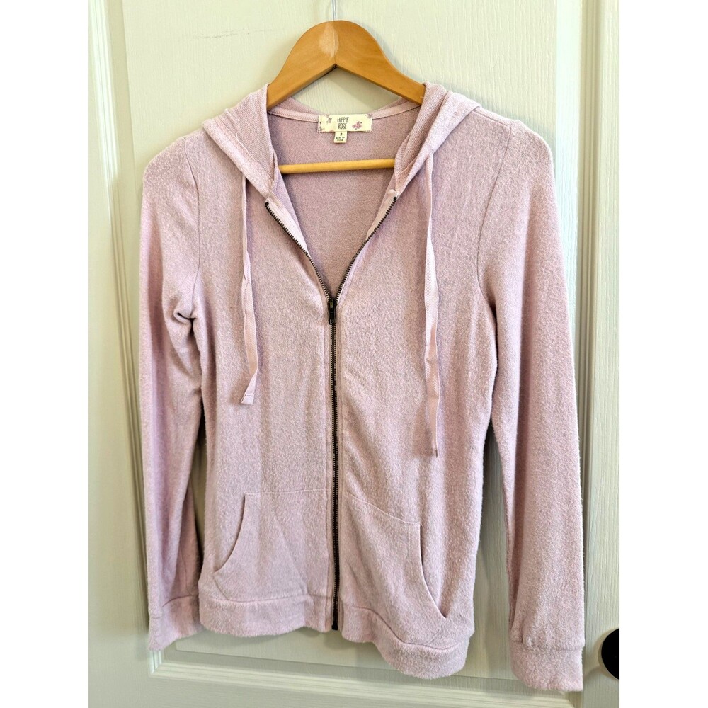 Hoodie Zip Women’s Sm Long Sleeve Pink by Hippie Rose super soft athleisure